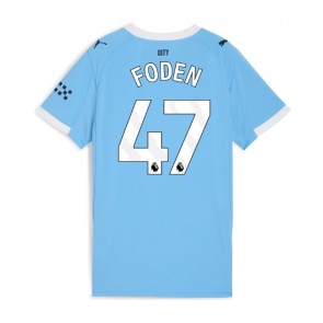 Lacne Ženy Futbalové dres Manchester City Phil Foden #47 2025-26 Krátky Rukáv - Domáci